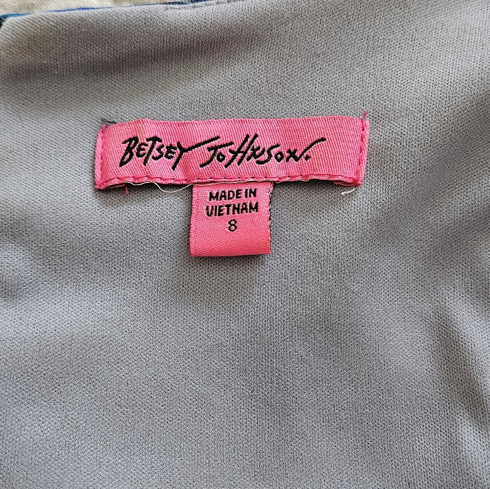 Betsey Johnson Gray and Blue Floral Fit And Flare Dress - Picture 9 of 11